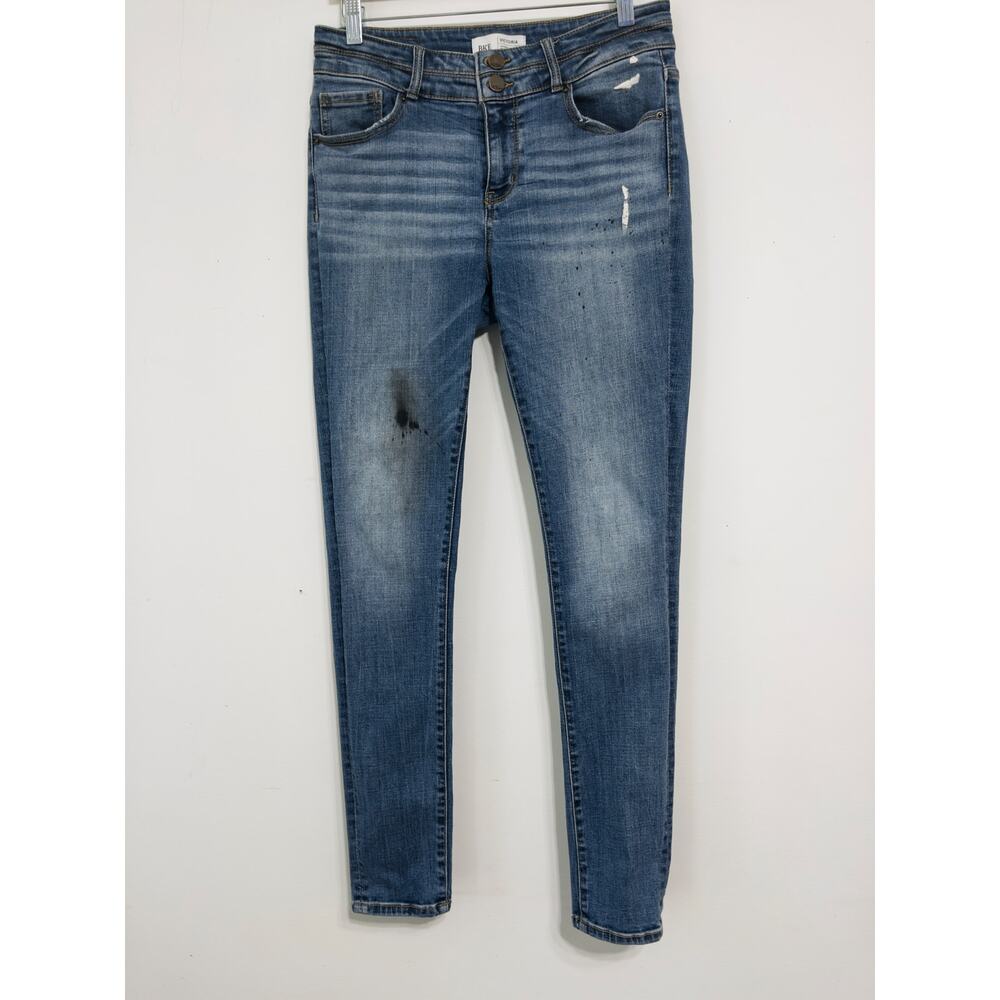 BKE Universal Skinny Jeans 28x31.5 Mid Rise Grunge Thrashed Paintercore workwear